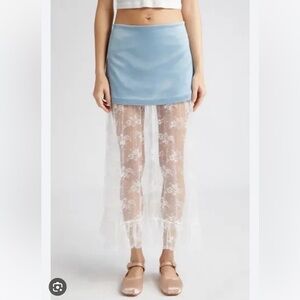 Sandy Liang Blue Mew Midi Skirt - size 8